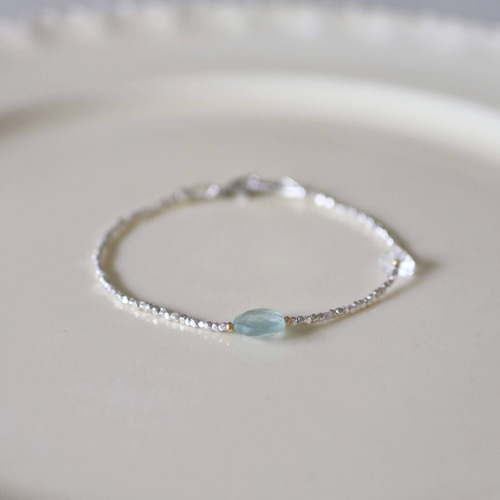 天然無処理 アクアマリン まがる バングル 内径57.3mm-53.6g 