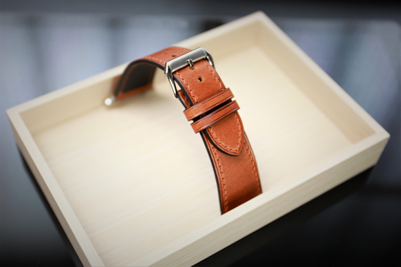 【新作】高級ブッテーロ革使用Apple Watch レザーベルト　レザーバンド　時計バンド D94 高級金具付け 6枚目の画像