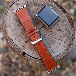 【新作】高級ブッテーロ革使用Apple Watch レザーベルト　レザーバンド　時計バンド D94 高級金具付け 8枚目の画像
