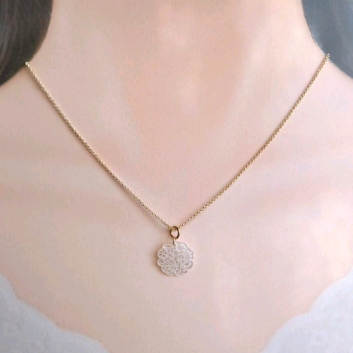 白蝶貝 ペンダントトップ シェル シルバー925 18kgp