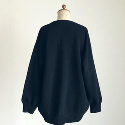 黒の大きめカーディガン　ウール100％ 4枚目の画像