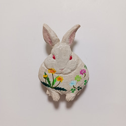 ブローチ [花ウサギ] 7枚目の画像