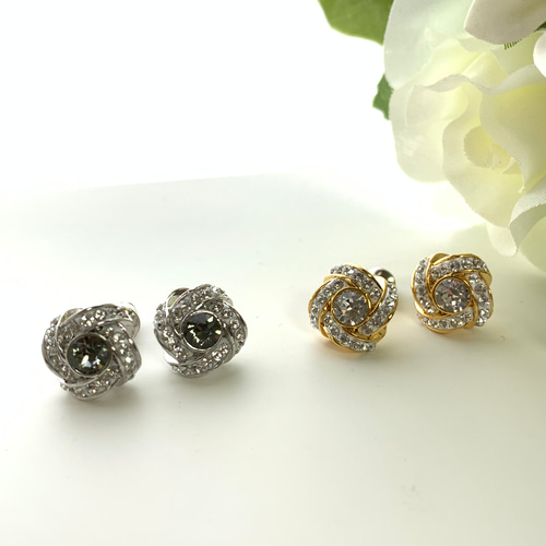 送料無料◆2025新品  ピヴォワンヌ イヤリング swarovski グルーデコ イヤリング イヤリング・ノンホールピアス