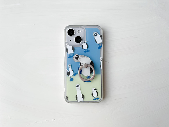 アオアシカツオドリのネオンサンドiPhoneケース 3枚目の画像