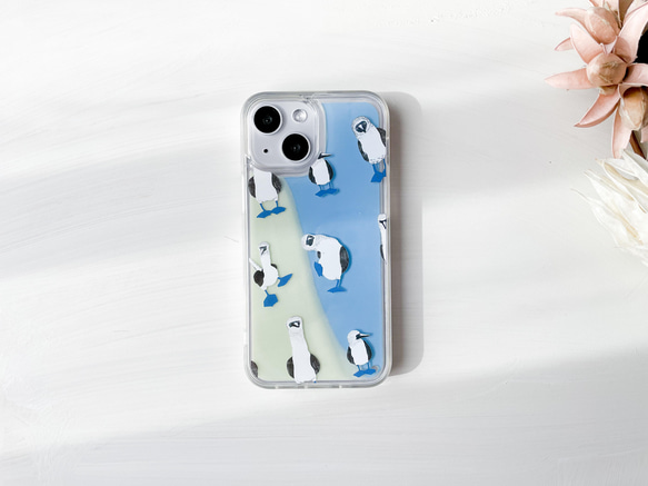 アオアシカツオドリのネオンサンドiPhoneケース 1枚目の画像