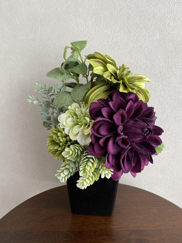 ブーケタイプアレンジメント】ボルドーダリア アートフラワー 花工房