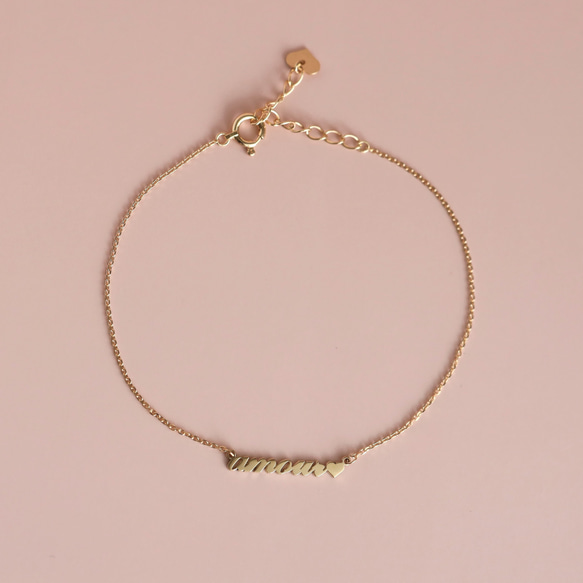 Love letter bracelet K10YG / K18YG　ネームブレスレット　セミオーダー 3枚目の画像