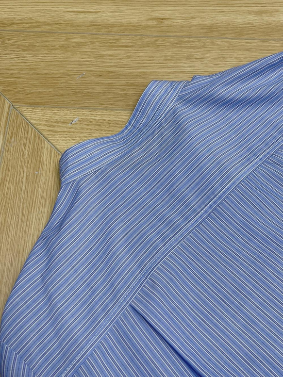藍色條紋立領襯衫|襯衫|春款|Sora-888 第15張的照片