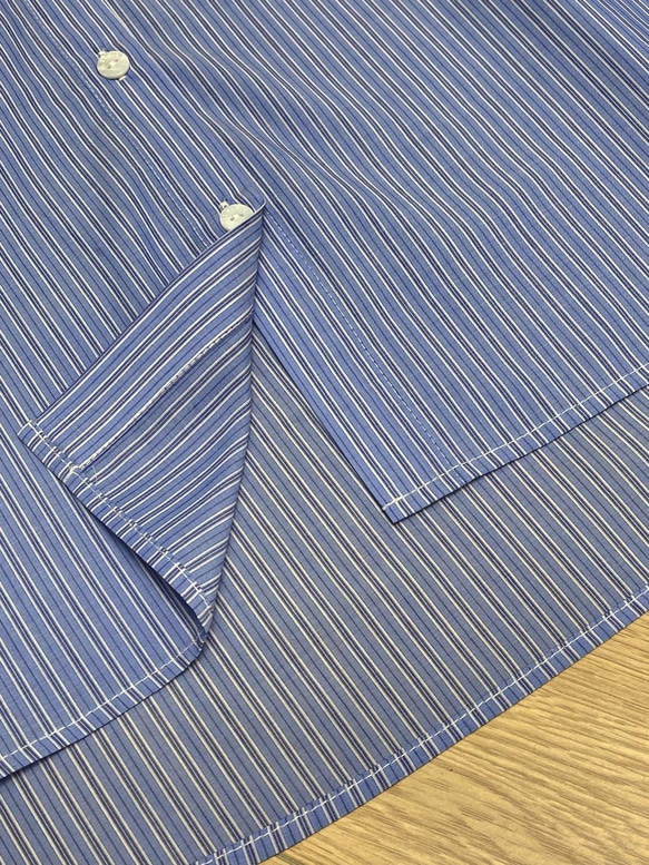 藍色條紋立領襯衫|襯衫|春款|Sora-888 第18張的照片