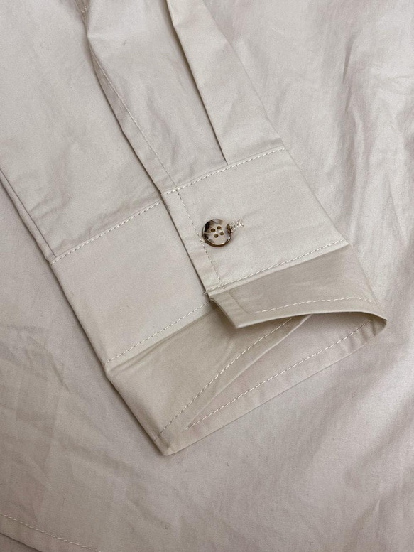 米灰色小方領工裝襯衫|襯衫|春款|棉|Sora-889 第18張的照片