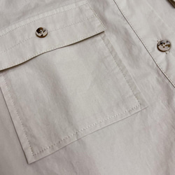 米灰色小方領工裝襯衫|襯衫|春款|棉|Sora-889 第15張的照片
