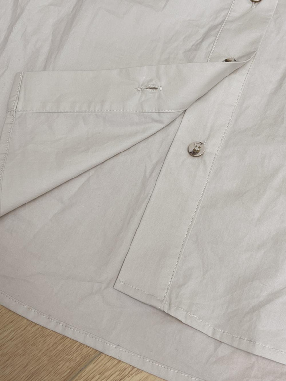 米灰色小方領工裝襯衫|襯衫|春款|棉|Sora-889 第16張的照片