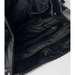 ブラックワントップツーチャイルドマザーバッグソフトで古いしわのあるトートバッグ大容量デュアルパーパスクロスボディバッグ 15枚目の画像