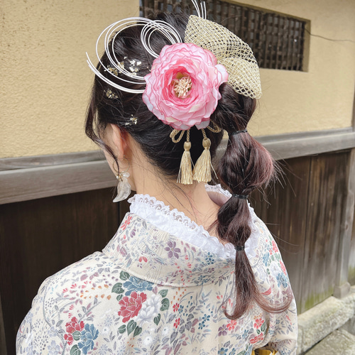 フラワーヘアアクセサリー【ラズベリーピンク】003振袖 卒業式 着物  