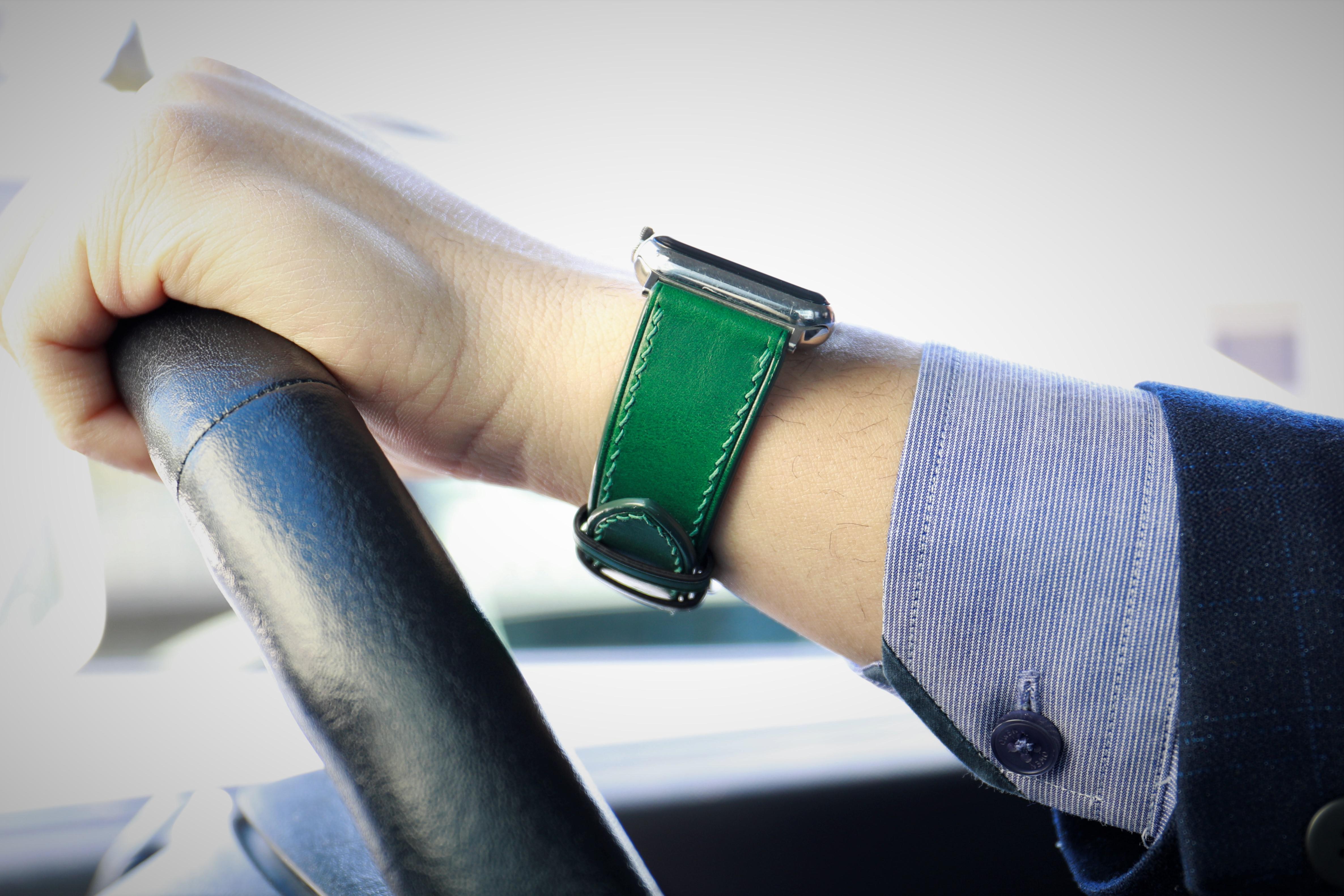 【新作】高級ブッテーロ革使用Apple Watch レザーベルト　レザーバンド　時計バンド D96 高級金具付け