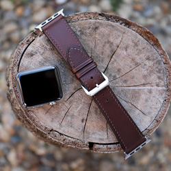 【新作】高級ブッテーロ革使用Apple Watch レザーベルト　レザーバンド　時計バンド D97 高級金具付け 4枚目の画像