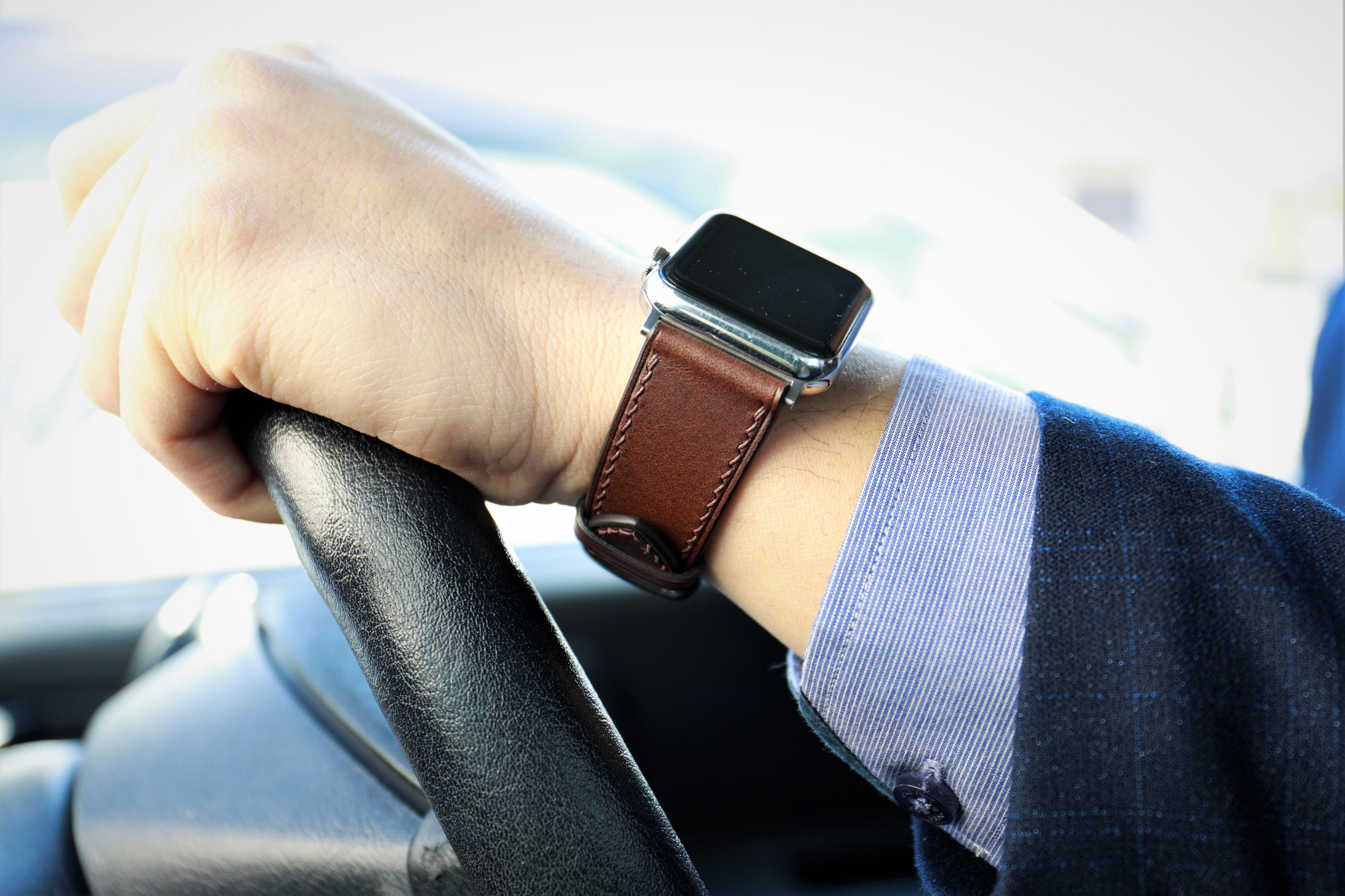 【新作】高級ブッテーロ革使用Apple Watch レザーベルト　レザーバンド　時計バンド D97 高級金具付け