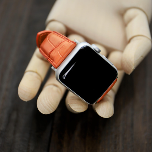 新作】高級革使用Apple Watch クロコダイル革 ワニ革 バンド 時計