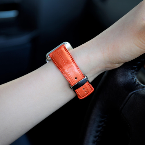 新作】高級革使用Apple Watch クロコダイル革 ワニ革 バンド
