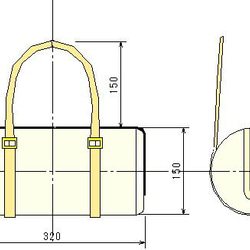 [受注制作]直径1５ｃｍヌメ革円筒バッグ（各種色） 8枚目の画像