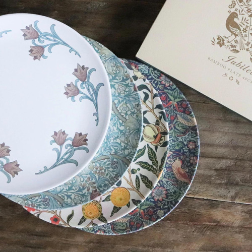 お皿4枚ギフトセット】 竹ファイバープレート 20cm jrpb-morris4-a 中