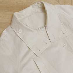米白色中長款系帶風衣|外套|春款|Sora-890 第15張的照片