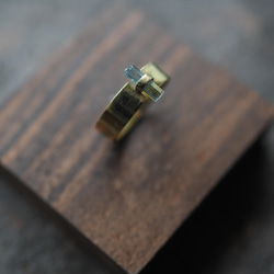 aquamarine brass ring (wide) 5枚目の画像