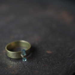aquamarine brass ring (wide) 11枚目の画像