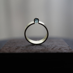 aquamarine brass ring (wide) 6枚目の画像