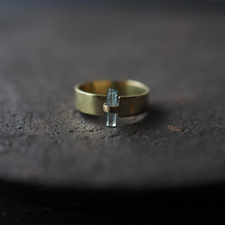 aquamarine brass ring (wide) 9枚目の画像