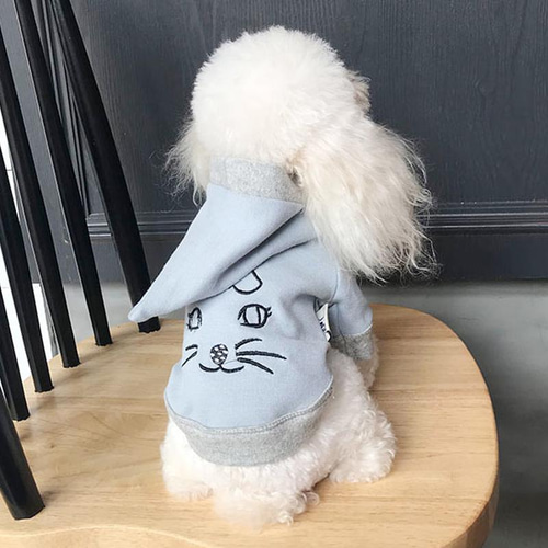 犬服 ねこの図柄付きのパーカー かわいい犬シャツ 犬セーター ぼうし