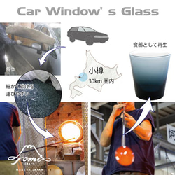 【名入れ／SDGs／父の日】車の窓をグラスに再生／Tomi CRAFT カーウインドウズグラス／名前ロゴ／AN820-L 15枚目の画像