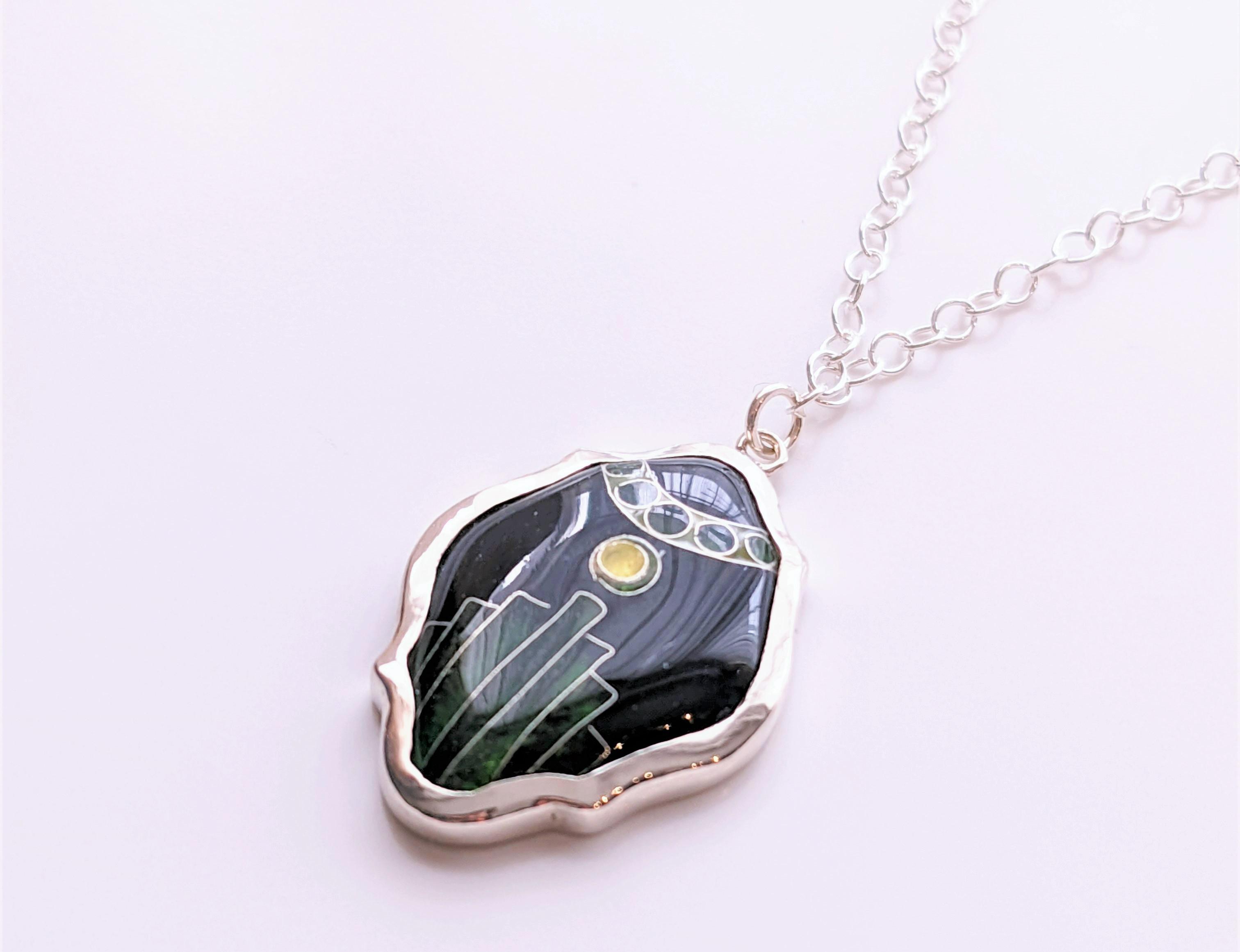 七宝焼きペンダント（アールデコ）