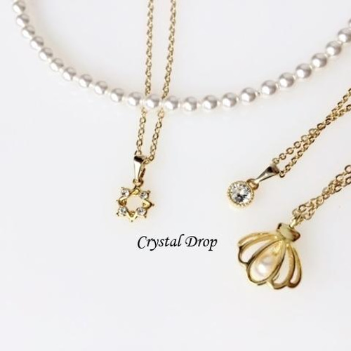 通常金具☆50cm 4mm パールネックレス クリスタルパール