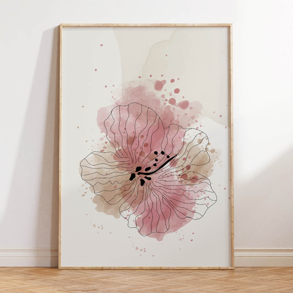アートポスター ボタニカル 花 水彩風 パステル 北欧風 ナチュラル おしゃれ 3枚セット 7枚目の画像