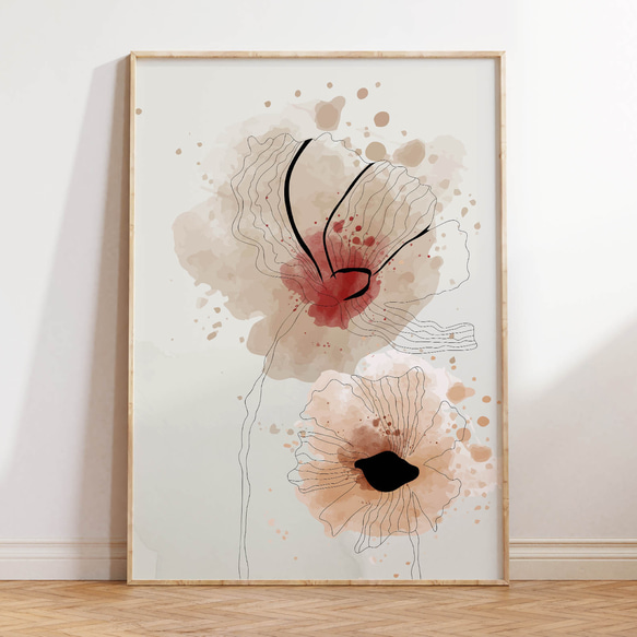 アートポスター ボタニカル 花 水彩風 パステル 北欧風 ナチュラル おしゃれ 3枚セット 6枚目の画像
