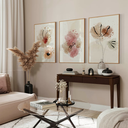 アートポスター ボタニカル 花 水彩風 パステル 北欧風 ナチュラル おしゃれ 3枚セット 3枚目の画像