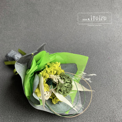 miniブーケ【Hanataba】そらいろ～水引フラワー付～プリザーブドフラワー花束　水色　結婚祝　母の日　誕生日 4枚目の画像