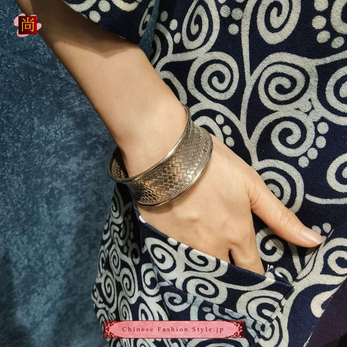 100％ハンドメイド 99 高純度スターリングシルバー カフブレスレット