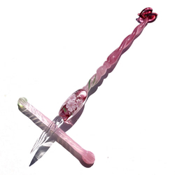 ガラスペン　プチハートペン　ピンク 桜》 ペンレスト付き ガラスペン とんぼ玉 桜 お花見 ピンク 春