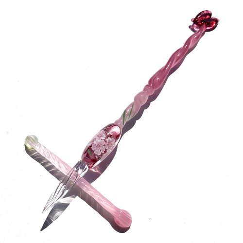 ガラスペン　プチハートペン　ピンク 日本出版販売 FO ミニガラスペン パープル FO466879 1セット(6本