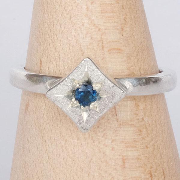 紅女　シルバー ブルートルマリン（ダーク）リング　（13号）