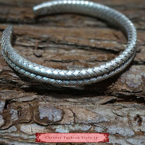 フランス スターリング シルバー バングル カフ ブレスレット