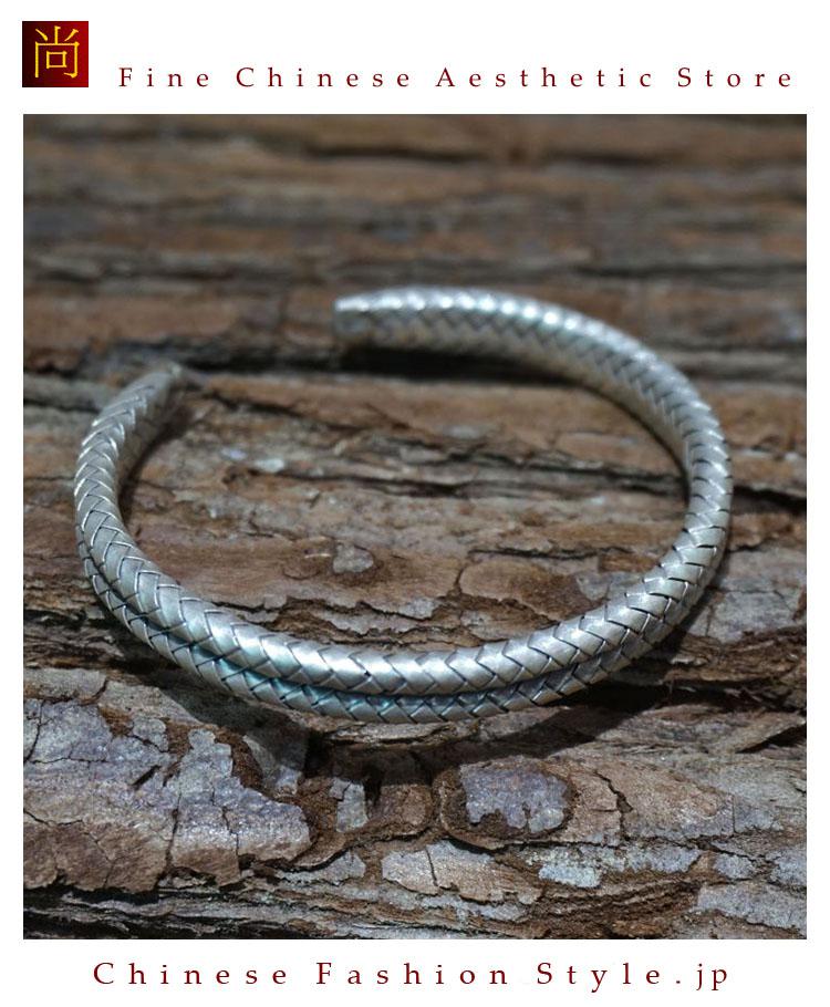 フランス スターリング シルバー バングル カフ ブレスレット