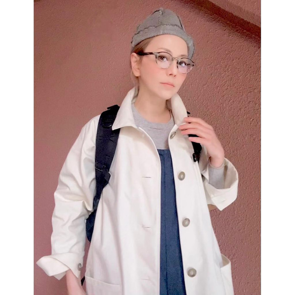 RATA❤️選擇你的長度❣️肘部補丁長外套❤️成人可愛象牙色x駝色補丁❤️也非常適合春天❤️ 第3張的照片