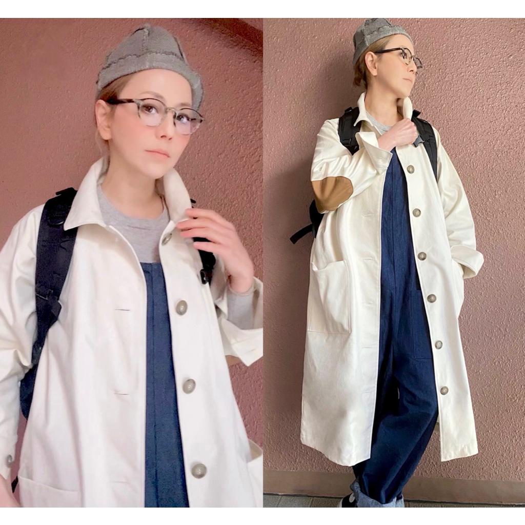 RATA❤️長さ選べる❣️エルボーパッチのロングコート❤️大人可愛いアイボリー×キャメルパッチ❤️春にも❤️ 14,058円