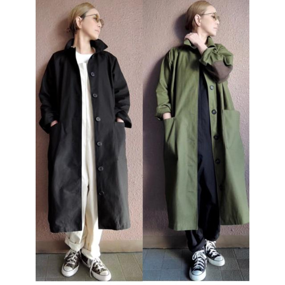 RATA❤️選擇你的長度❣️肘部補丁長外套❤️成人可愛象牙色x駝色補丁❤️也非常適合春天❤️ 第11張的照片