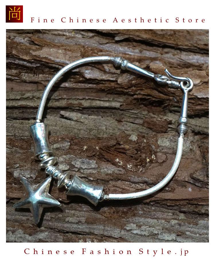 100％ハンドメイド 925 高純度スターリングシルバー カフハンドチェーン#104