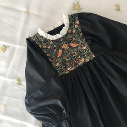 おとな服・長袖】ウィリアムモリス ぽわん袖ワンピース
