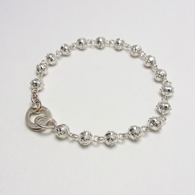 【 G2MIX W 】Silver925 フラワーボール ブレスレット
